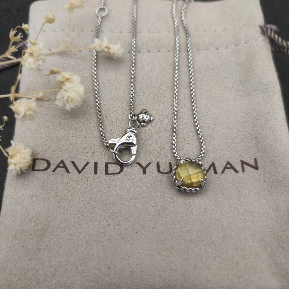 David Yurman Four-Prong Yellow Sapphire Necklace